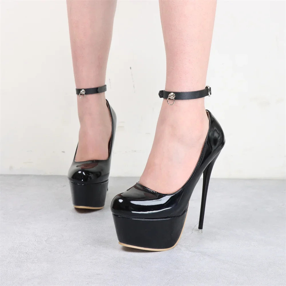 Ankle Belt Black O-ring Punk Leather Feather Anklet Men's Women Alloy