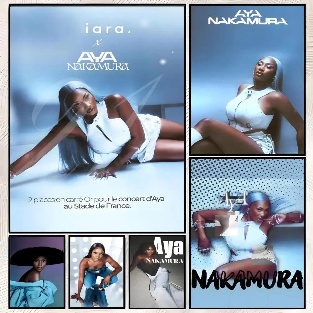 Aya Nakamura HD PVC Wall Art Poster – Self-Stick Waterproof