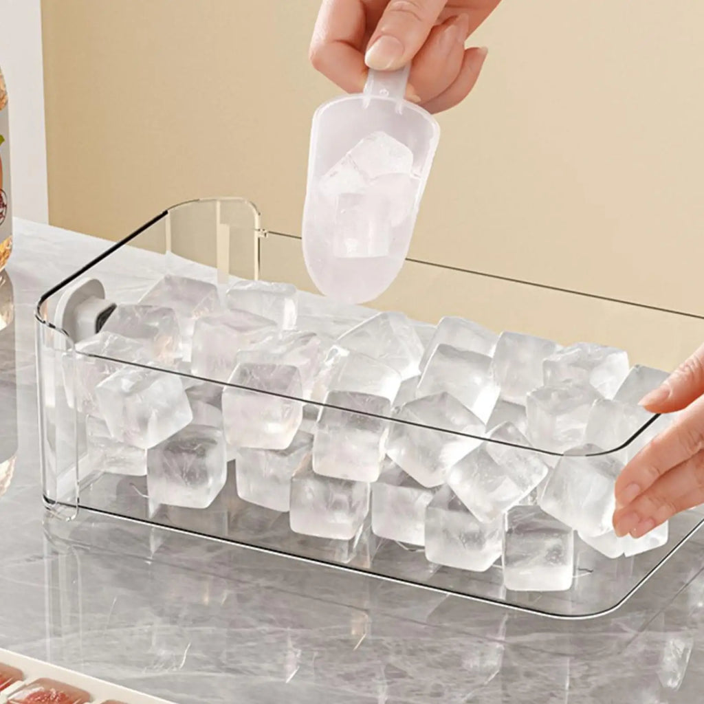 56-Cavity Double Layer Ice Tray with Press Lid & Storage Box