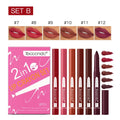 ibcccndc 6-Color Matte Lip Liner & Lipstick Set | Built-In Sharpener
