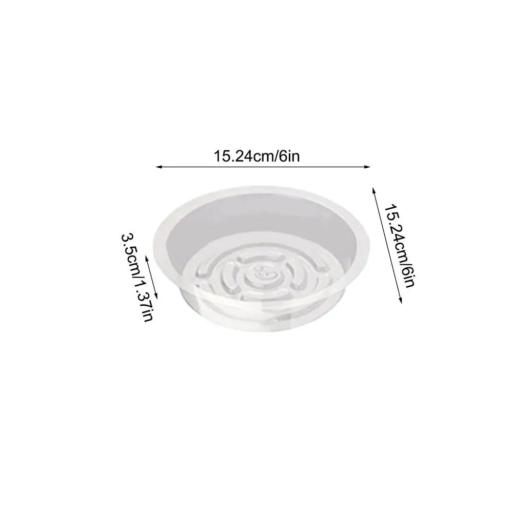 5-Pack Clear Round Plant Saucers | Plastic Pot Trays 6" 8" 10"
