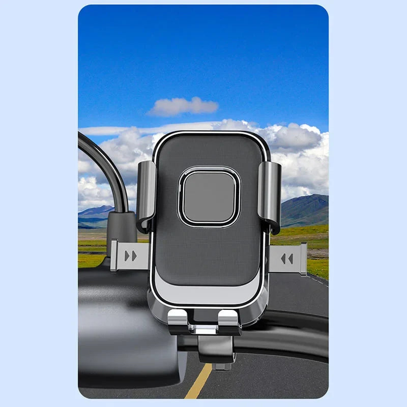 Motorcycle Phone Holder – One-Hand 360° Rotatable Bike Mount