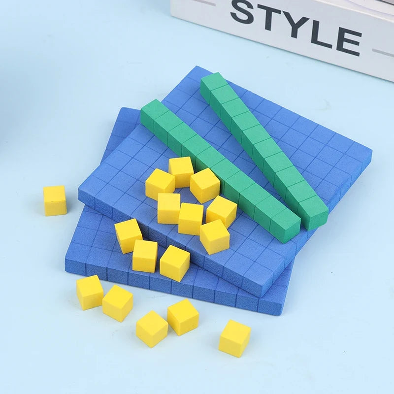 130 Pcs Base Ten Blocks – Math Place Value Manipulatives Set