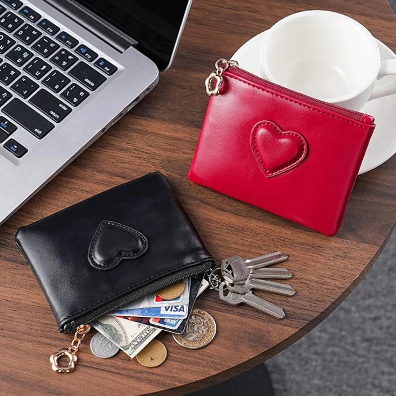 Heart Shaped Coin Purse – Zipper Pouch & Card Holder Gift
