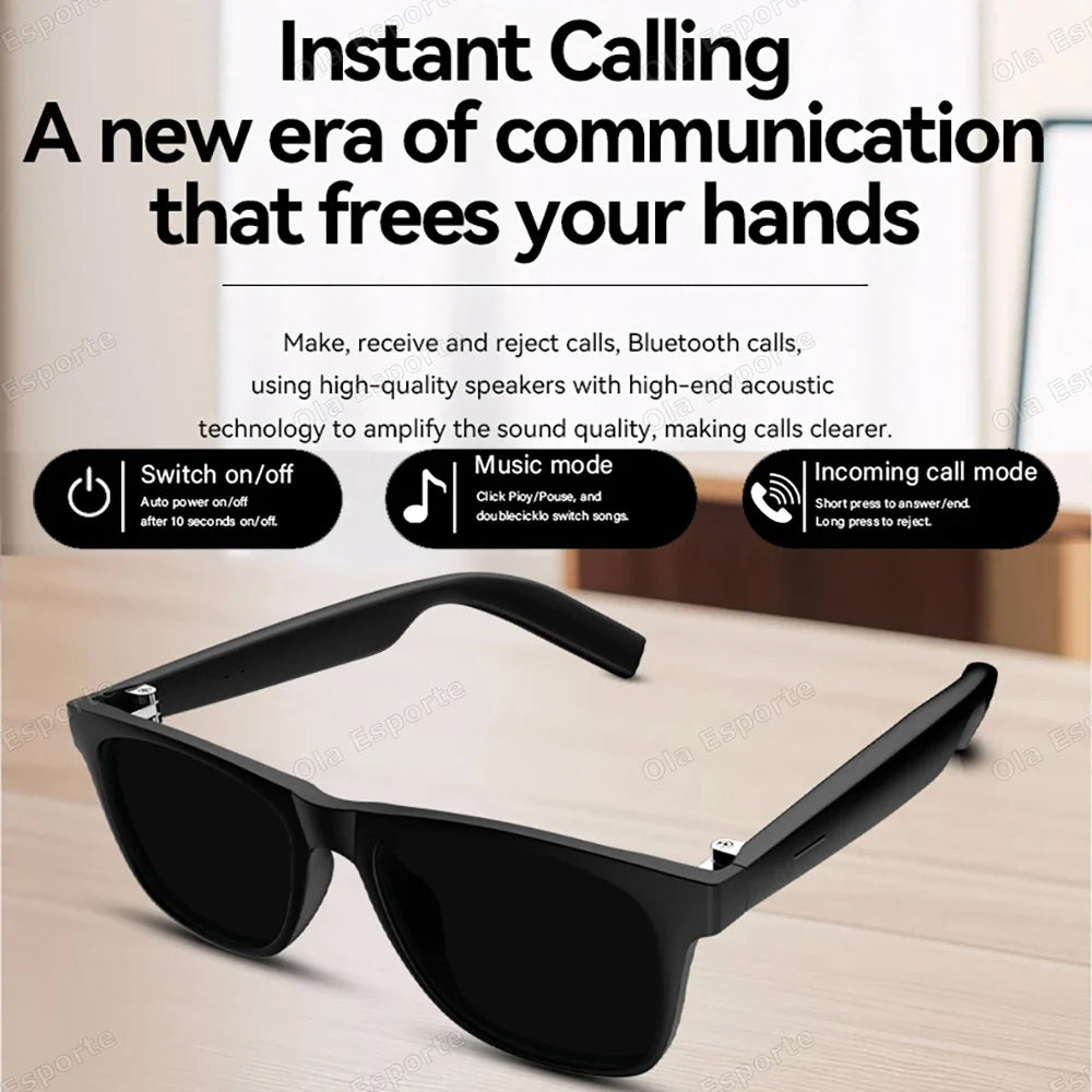 Camera Control Smart Glasses 2025 Music Sunglasses Headphones