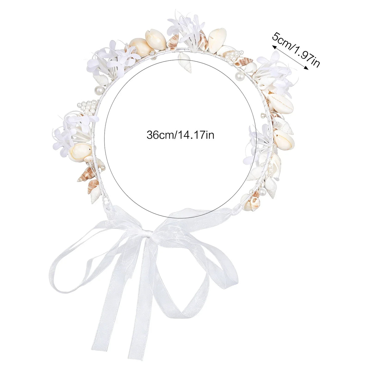 Handmade Shell Flower Hairband | Bridal Seashell Headpiece