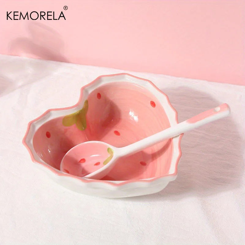 Ceramic Strawberry Spoons Set 2/4/6Pcs | KEMORELA Tableware