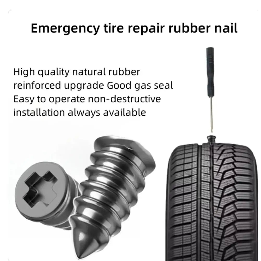 Tubeless Tire Repair Kit – Rubber Nail Screw Set Car & Truck
