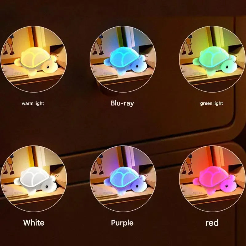 Turtle Silicone Night Light for Kids – USB Rechargeable LED Lamp