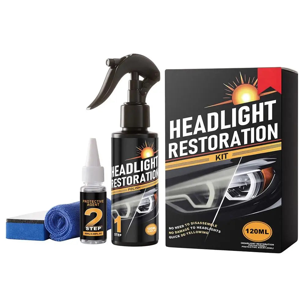 Auto Headlight Restoration Liquid 2-Step Car Polishing Cleaning Agent