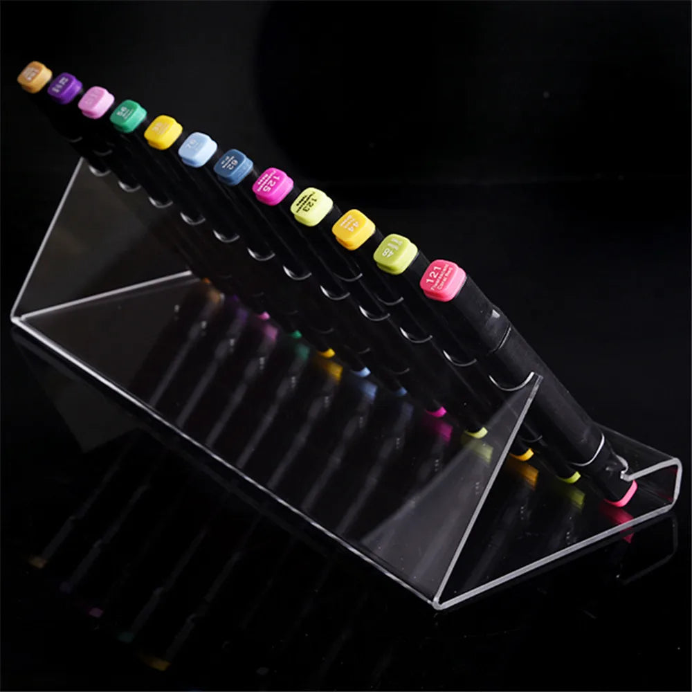 Clear Acrylic Pen & Brush Organizer Stand – 6 or 12 Slots