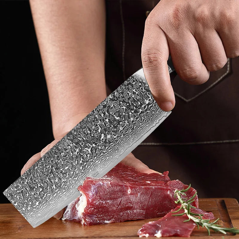 InLeung Damascus Steel Kitchen Knife – Japanese Slicer
