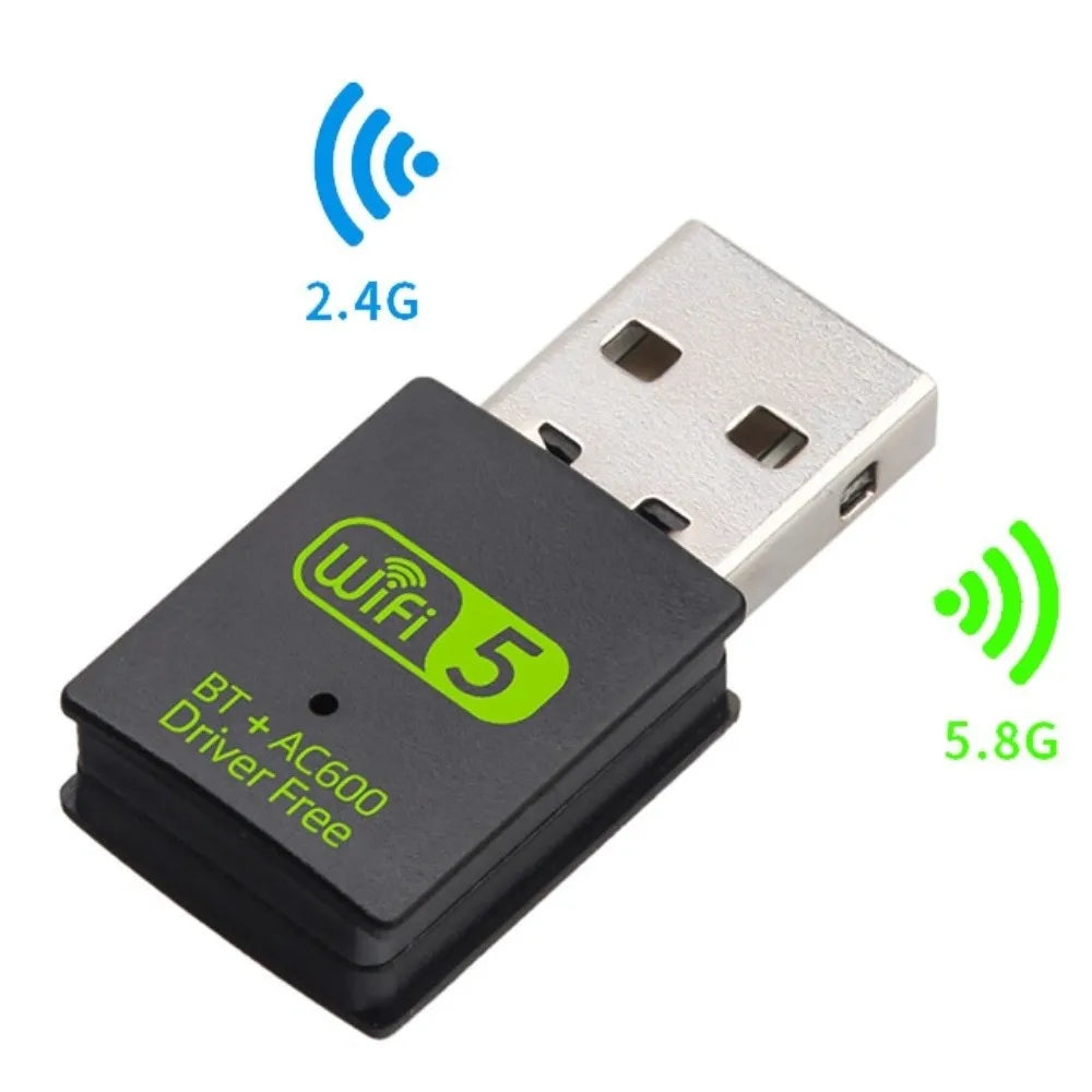 600Mbps Dual Band WiFi & Bluetooth 5.0 USB Adapter – No Driver