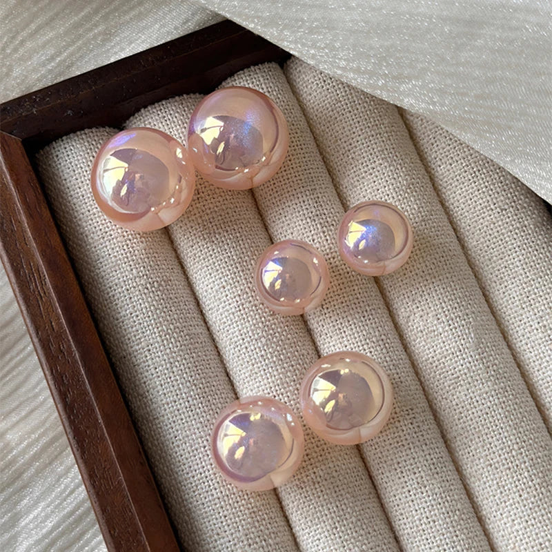 Pink Imitation Pearl Stud Earrings – Elegant Women's Jewelry