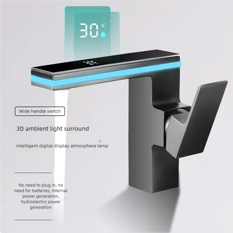 LED Temperature Sensing Basin Faucet | Single Handle Chrome