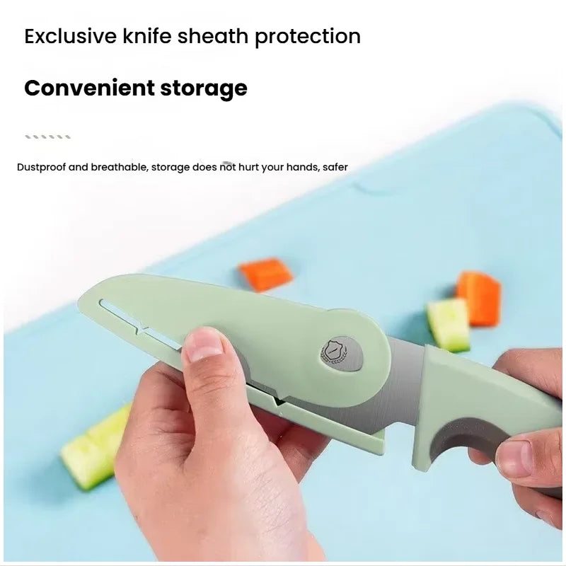COOKCRAZE Kids Safety Kitchen Knife – Fruit & Veg Cutter for Children