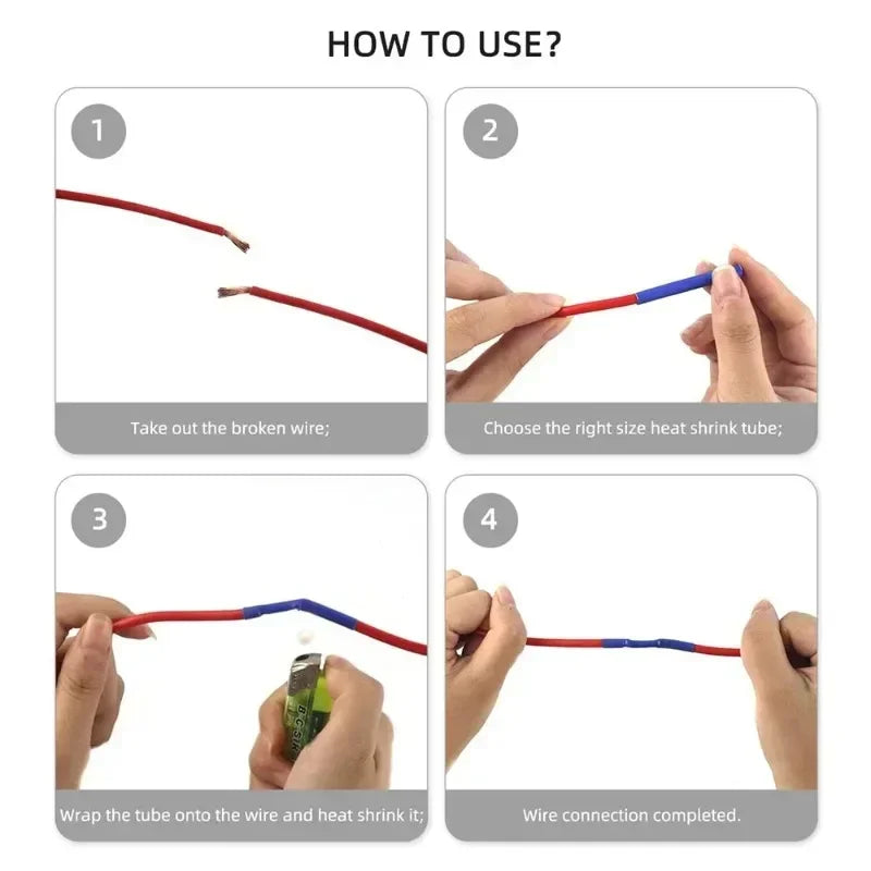 Heat Shrink Tubing Kit – Wire Insulation Sleeves for Auto & DIY