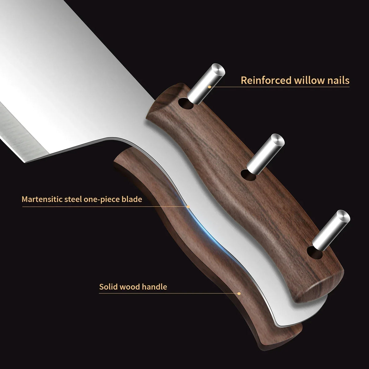 Professional Stainless Steel Utility Kitchen Knife – Anti-Slip Handle