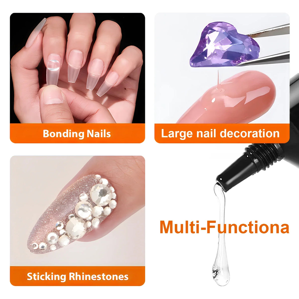 Solid Nail Glue Tips Gel Press Nails Acrylic Manicure Extension False