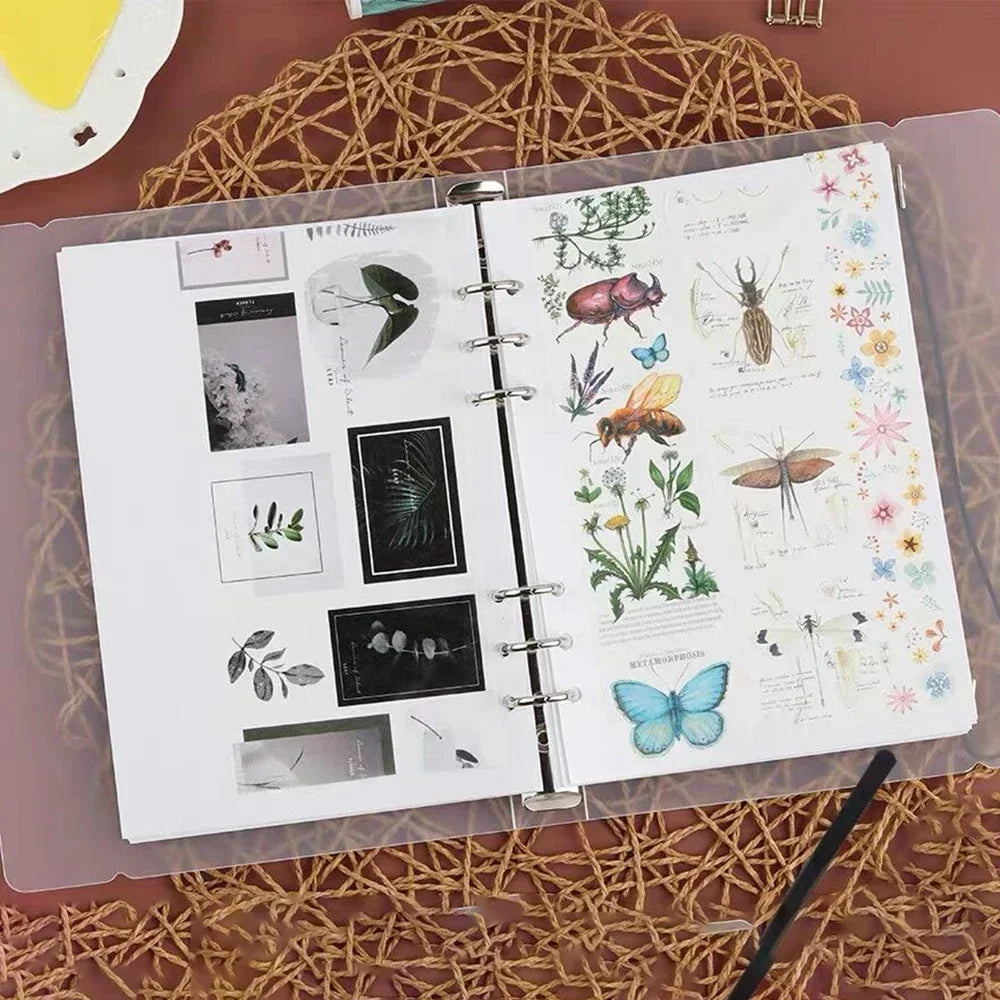 A5 6 7 Transparent Loose Leaf Binder Notebook Cover Zipper Bag Note