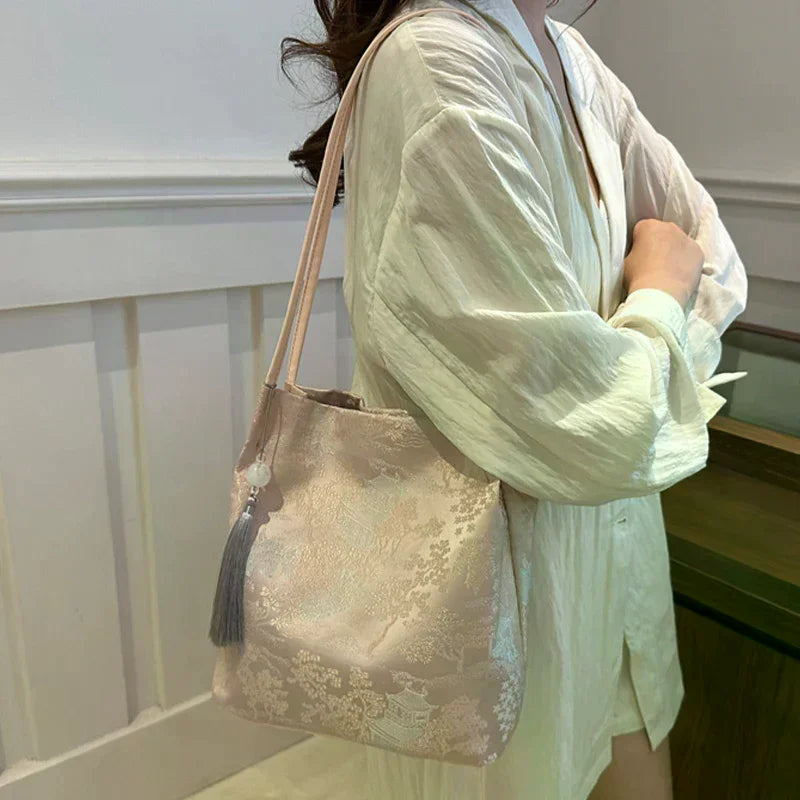 Women's Chinese-Style Retro Tote Shoulder Bag | Large Capacity