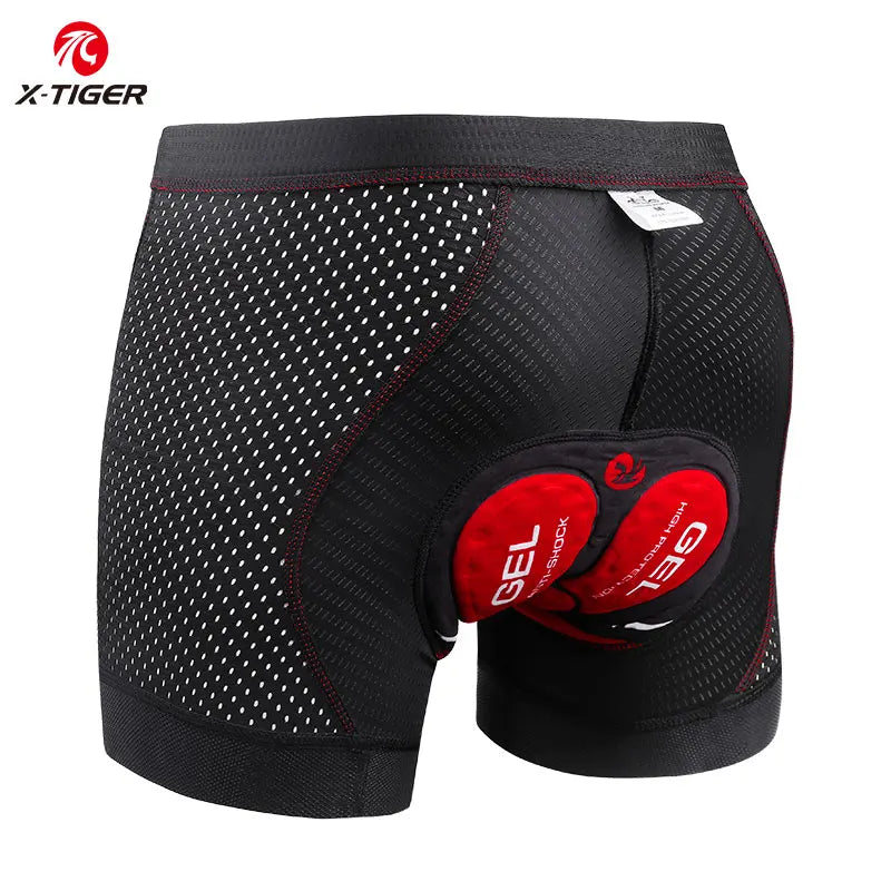 X-TIGER Men's 5D Gel Pad Cycling Shorts – Breathable Anti-Slip