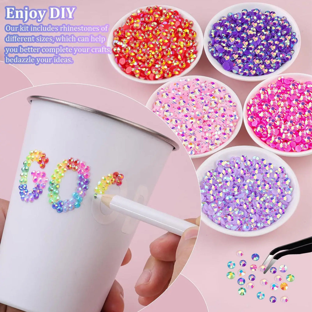 32,000 Jelly Rhinestones 40 Colors 3mm – Craft & Nail Gem Kit