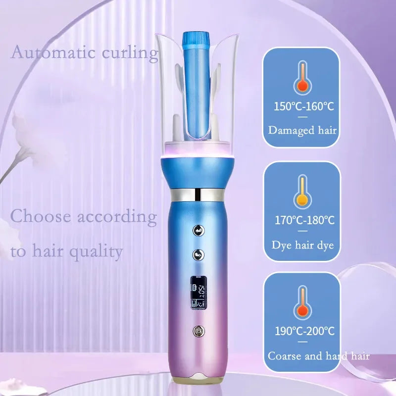 1-Inch Automatic Ceramic Hair Curler | Anti-Tangle, Large Slot