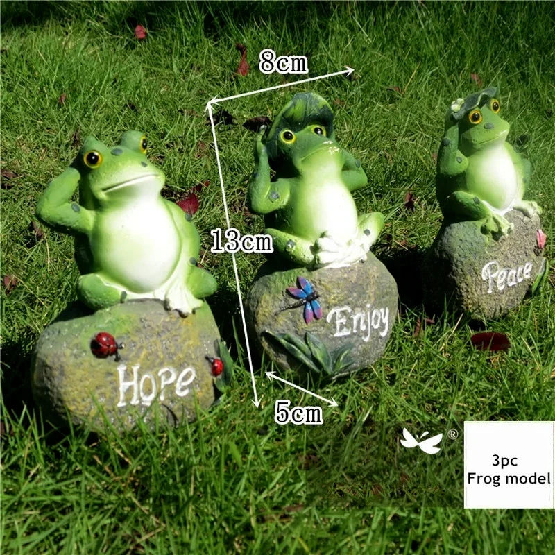 Frog Resin Garden Ornament – Stone Figurine Statue Decor