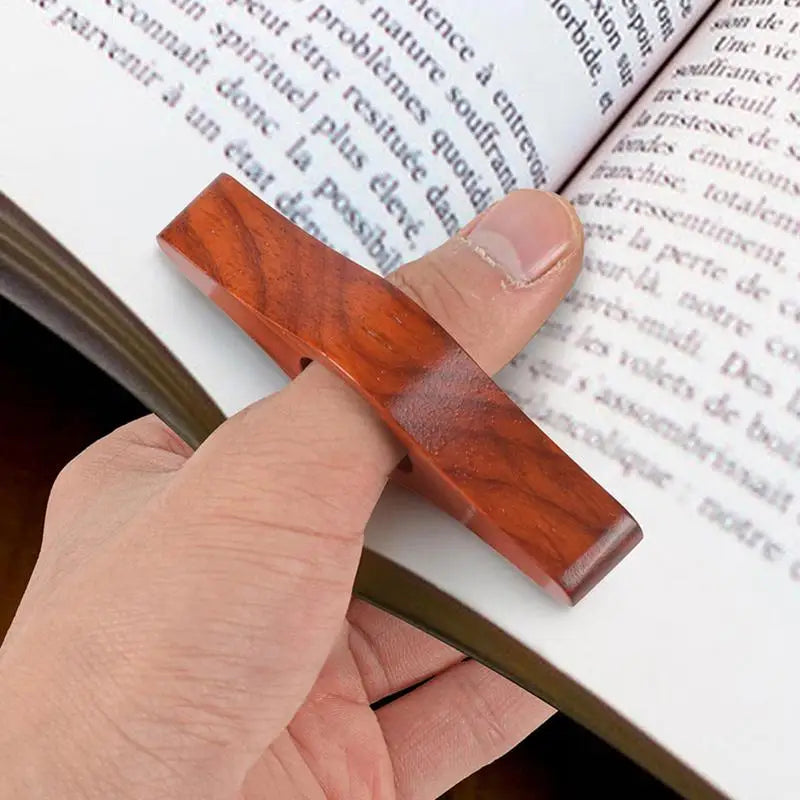Thumb Book Page Holder Wooden Bookmark Ring Reading Lovers Aid Tools
