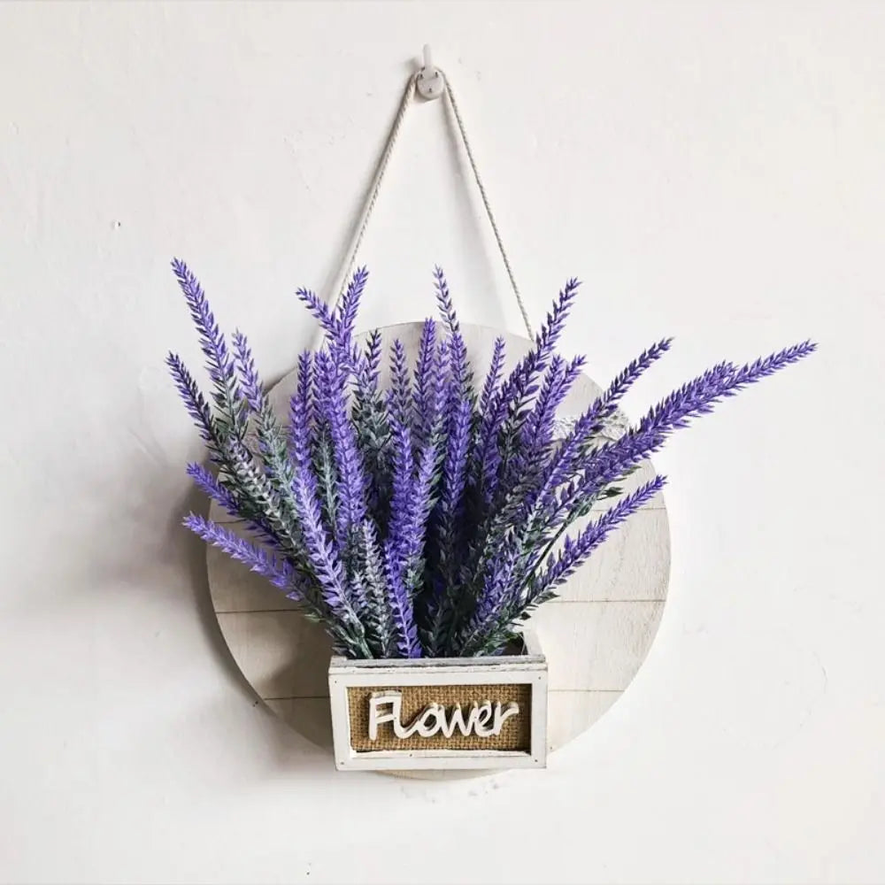 Wood Wall Decoration Flower Basket Round Mounted Hanging Planter
