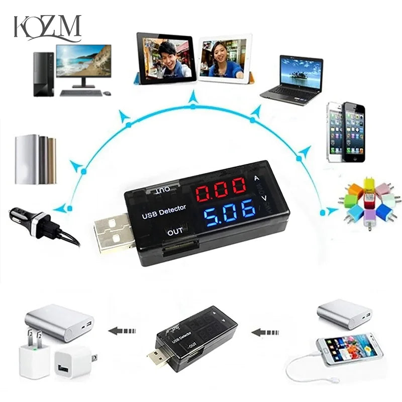 USB Volt Amp Meter – Dual Digital Display Voltage Tester