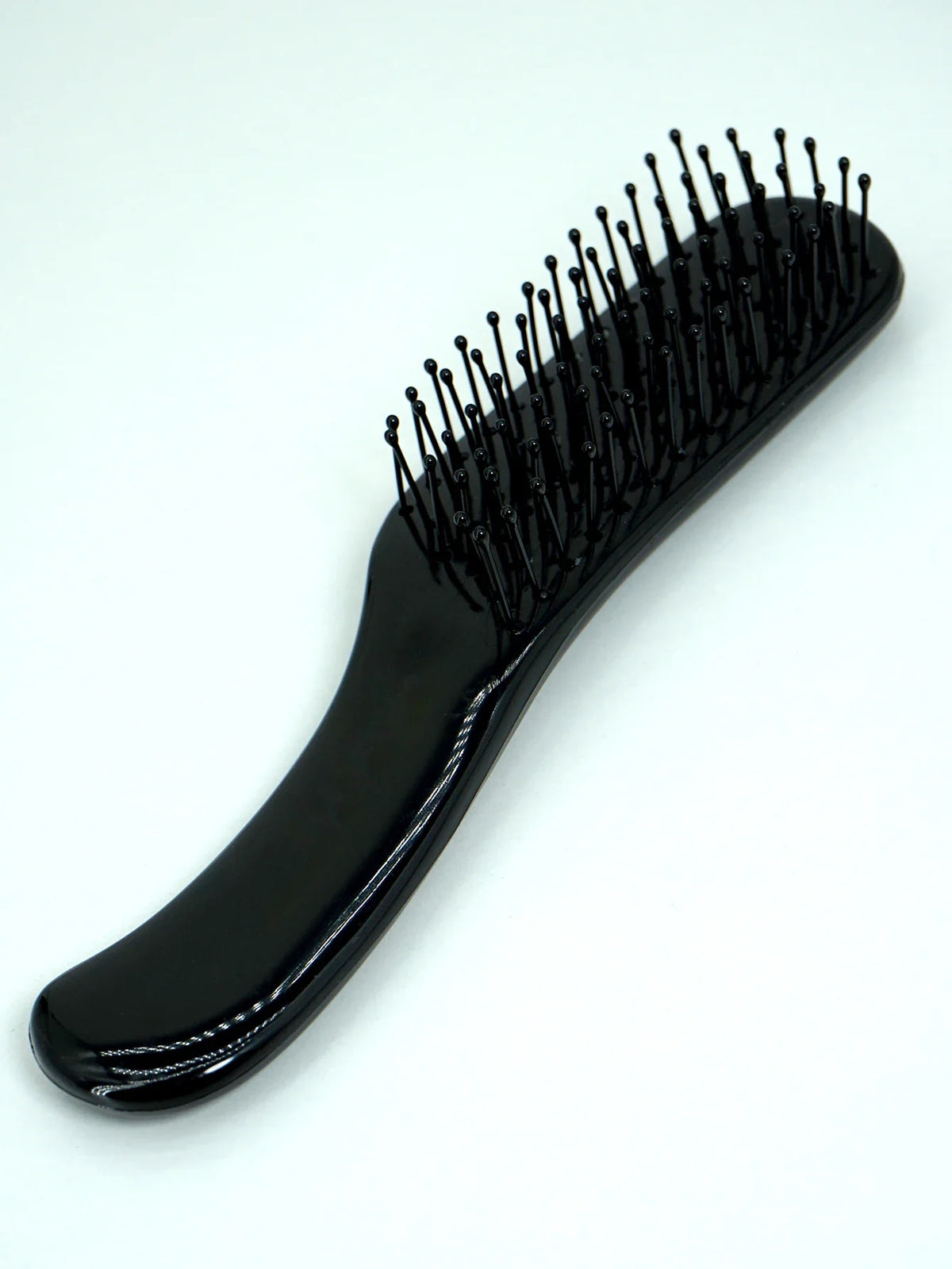 Compact Black Paddle Hair Brush – Ergonomic Soft Bristle Brush