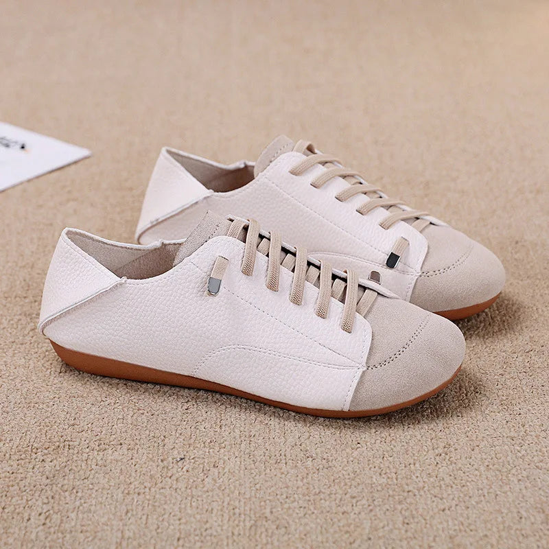 Women's Harajuku Flat Loafers – Wide Toe Lace-Up Slip-On Mules