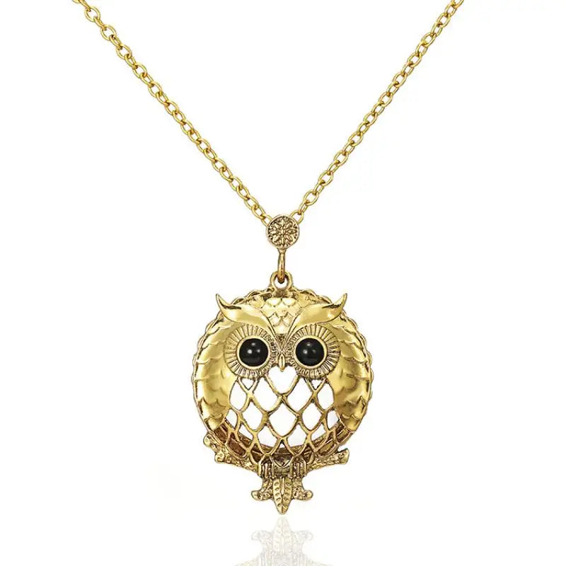 Owl Magnifying Glass Pendant Necklace – Retro Long Sweater Chain