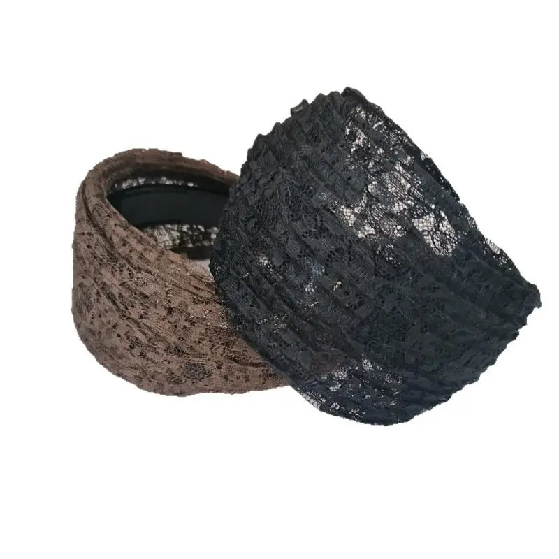 Flower Lace Mesh Wide Headband for Women – Korean Style