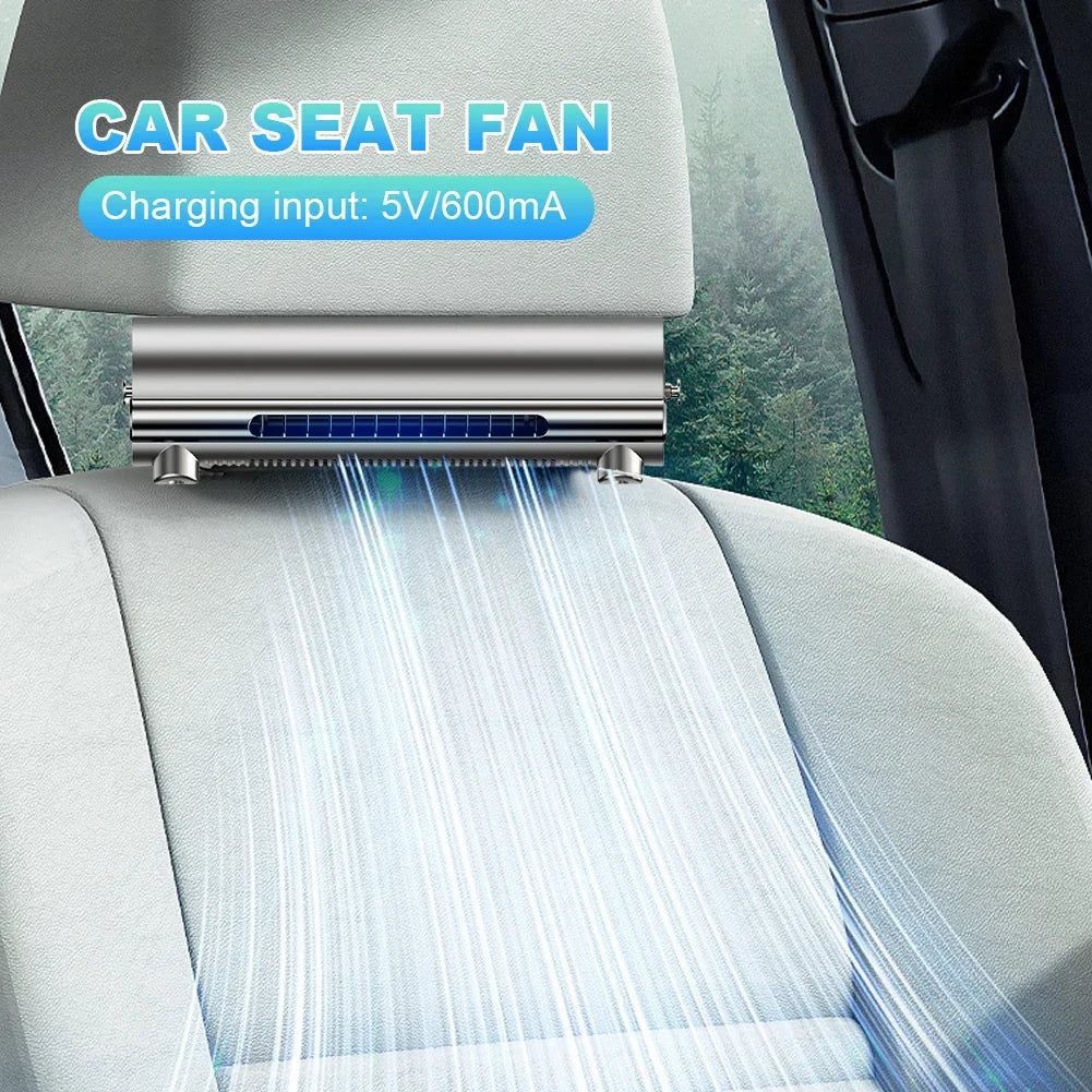 USB Car Rear Headrest Cooling Fan – 3-Speed Seat Ventilator
