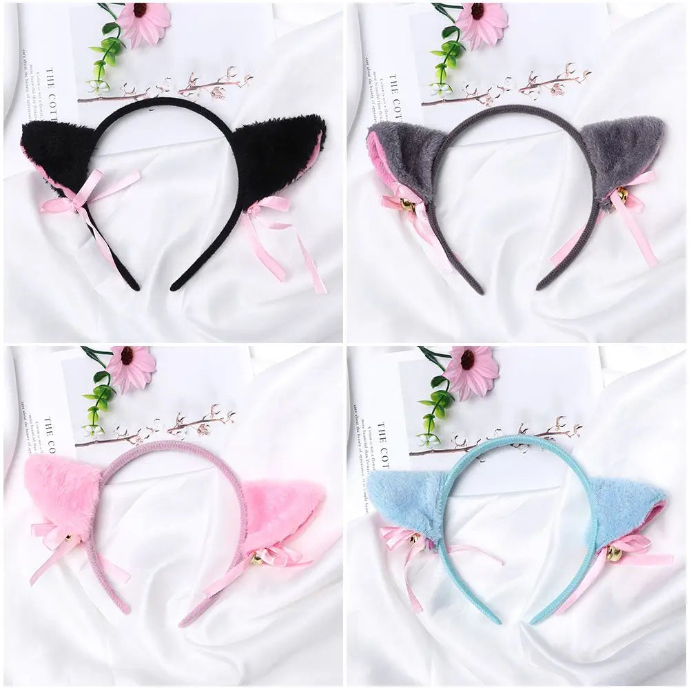 Anime Cat Ear Headband with Bell – Cosplay Hair Accessory