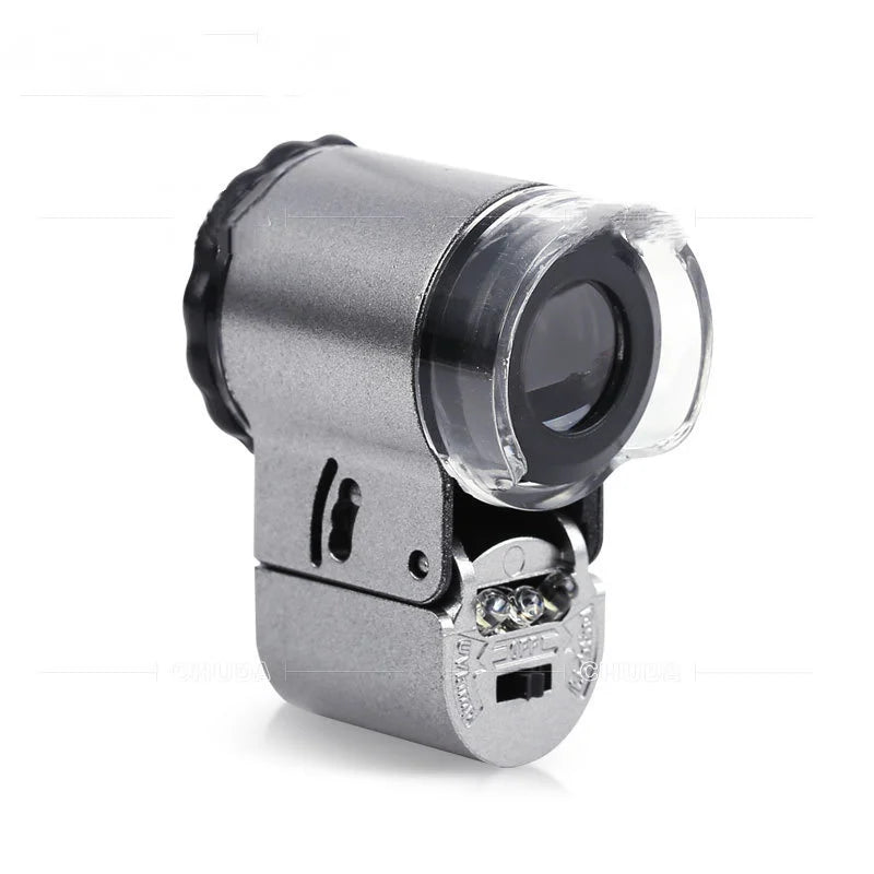 50X Pocket Magnifier Loupe with LED & UV Light | Jeweler Tool