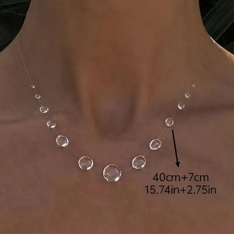 Clear Dewdrop Necklace – Handmade Resin Water Drop Pendant