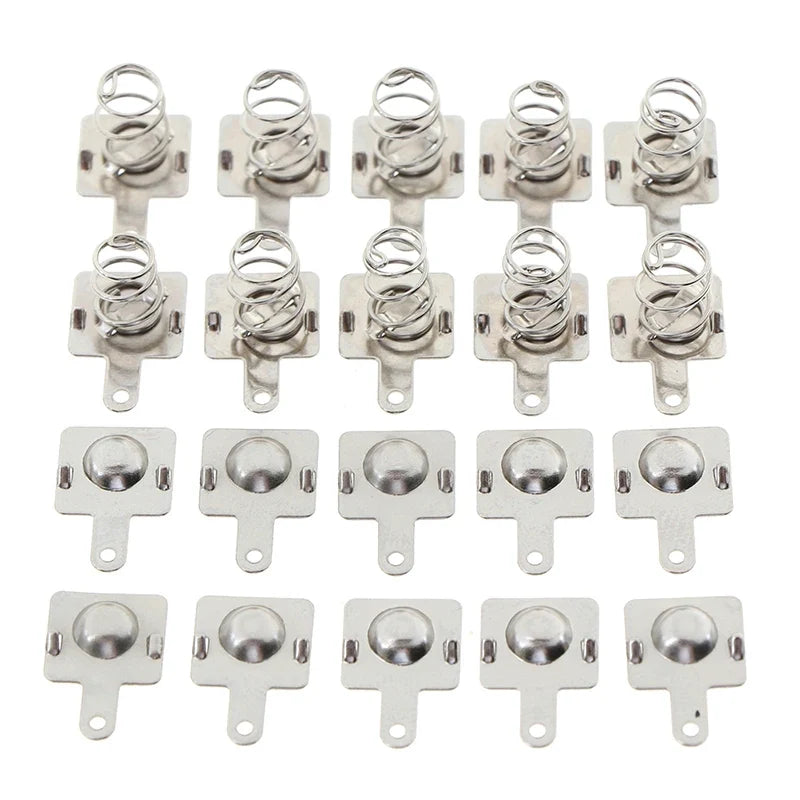 10 Pairs AA AAA Battery Spring Contact Replacement Plates – Metal