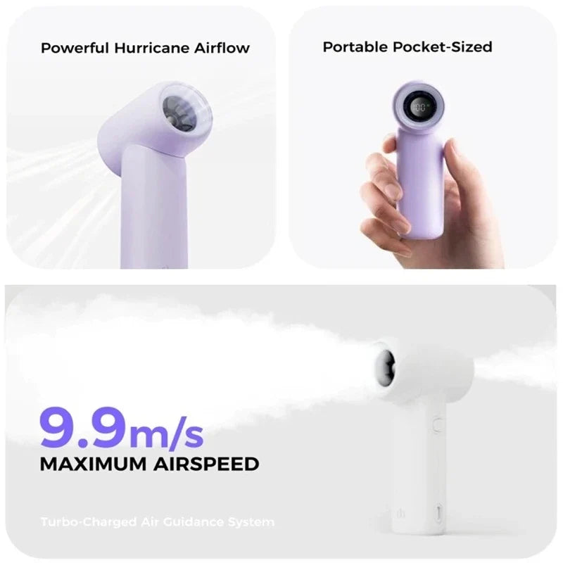 URGGU Portable Turbo Fan – 5 Speeds, 10Hr Battery, Handheld