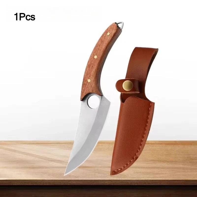 Professional Stainless Steel Boning Knife – Solid Wood Handle