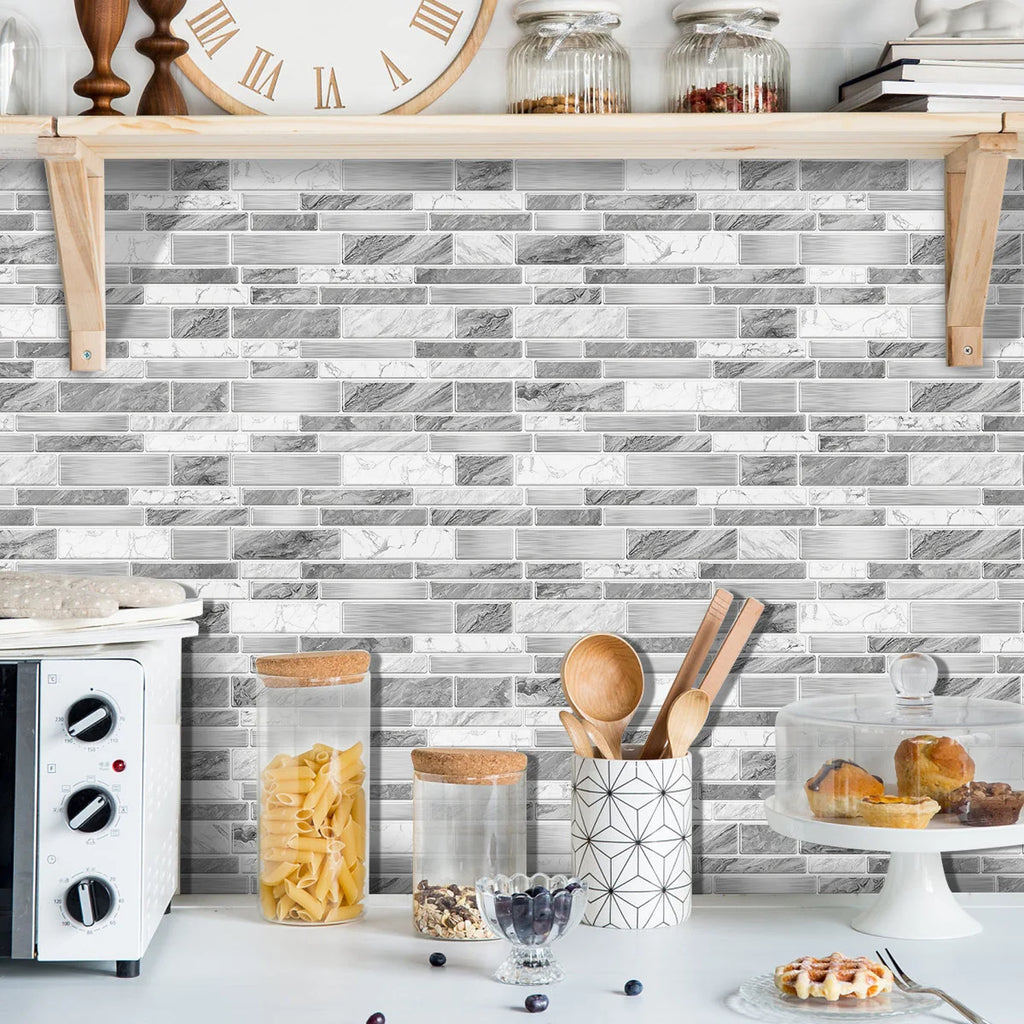 PVC Crystal Film Marble Tile Wall Sticker Waterproof Oilproof Kitchen