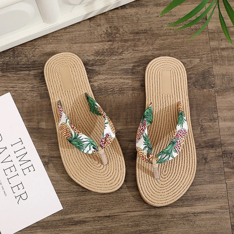 Women's Floral Flip Flops – Beach Flat Slide Sandals