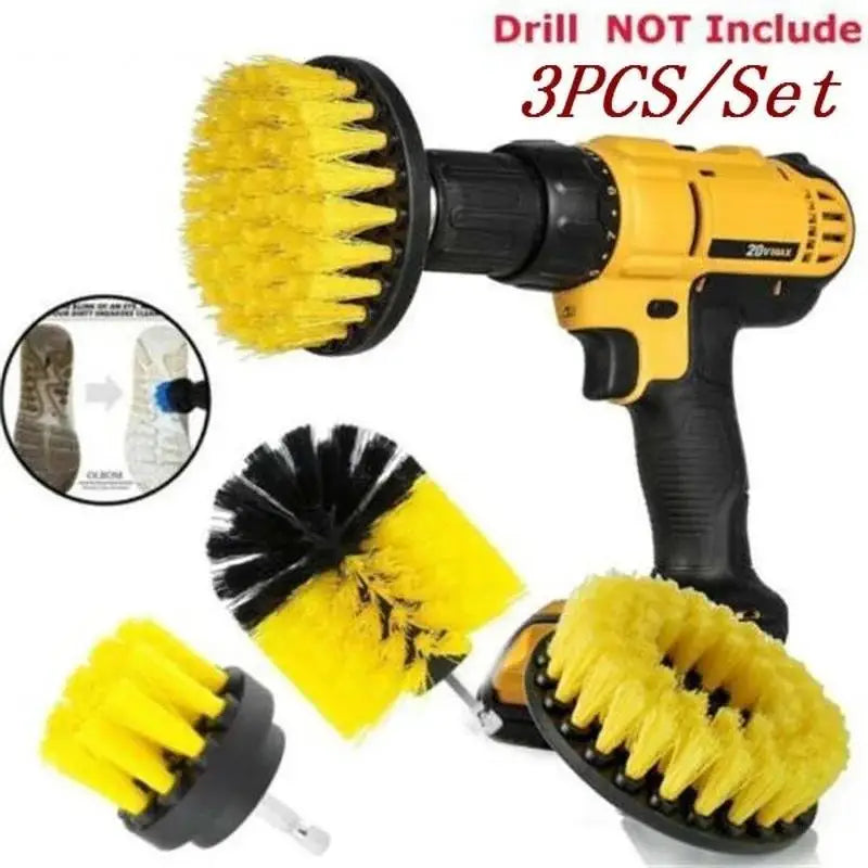 3-Piece Drill Scrubber Brush Set – Bathroom Cleaning Kit