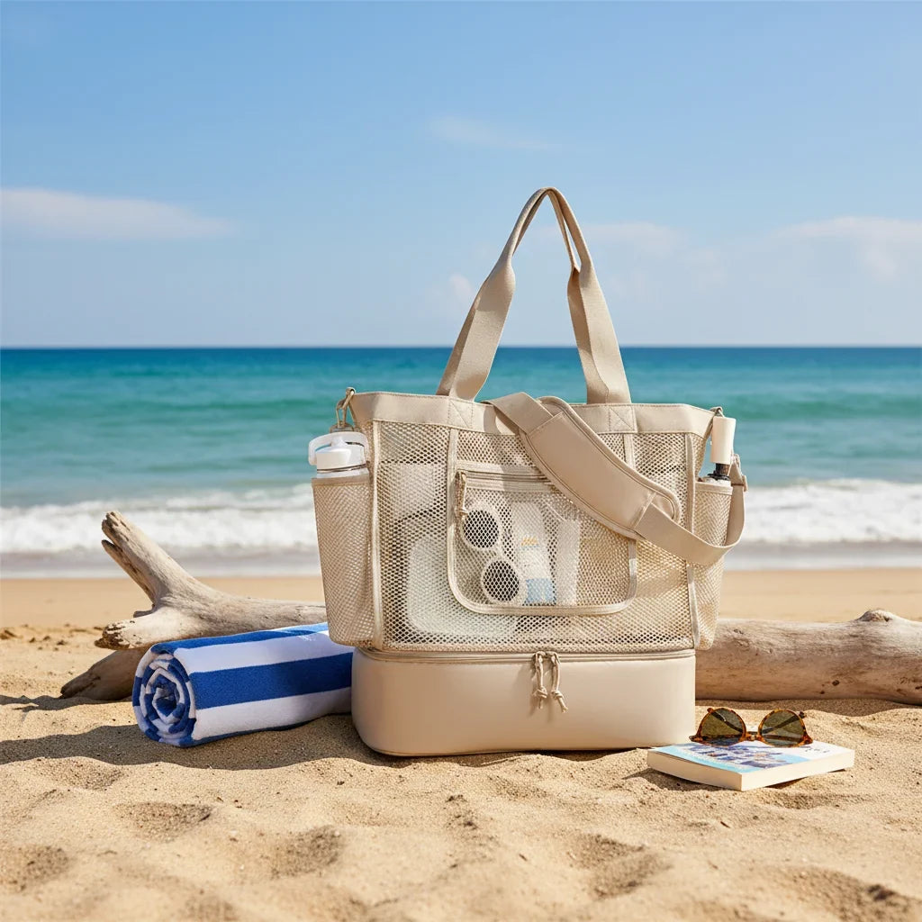 Women's Multi-Pocket Anti-Sand Beach Bag | Foldable & Lightweight