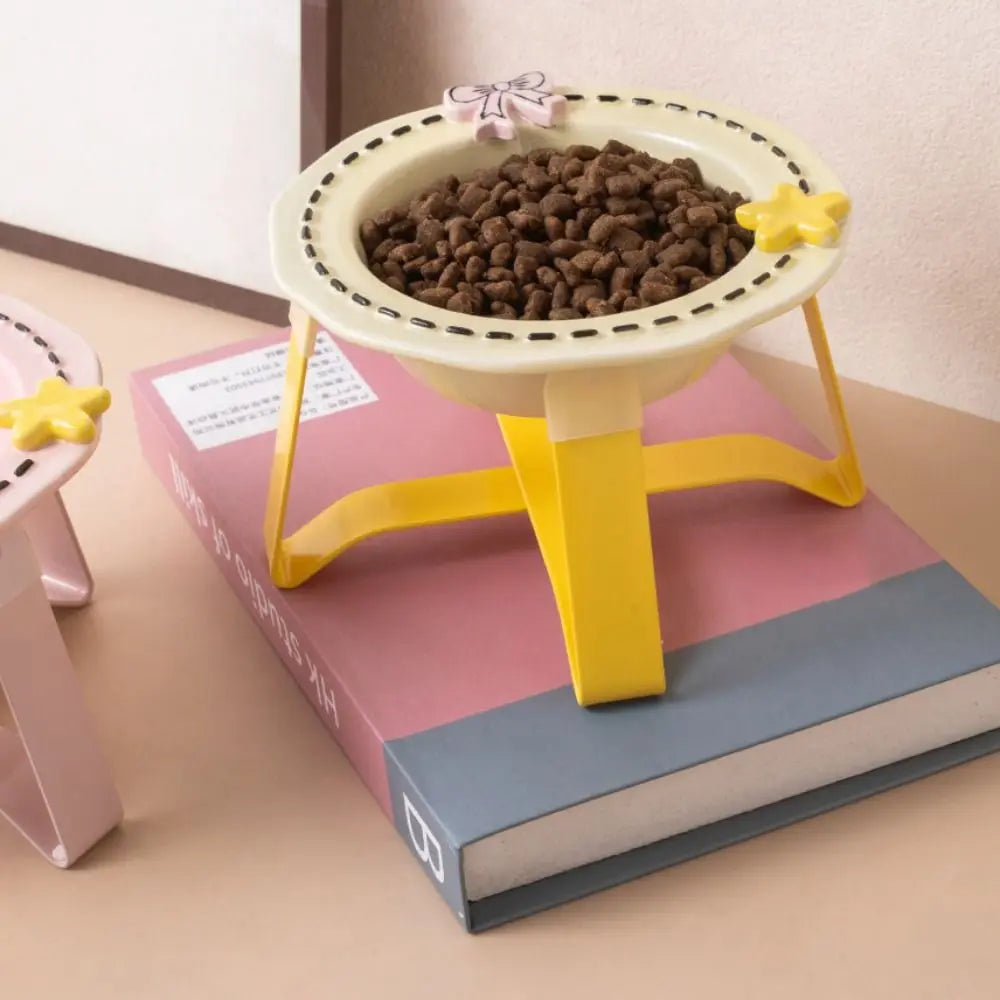 Elevated Ceramic Cat Bowl with Stand – Anti-Slip Feeding Station
