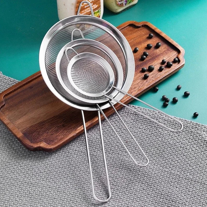 3-Piece Stainless Steel Mesh Strainer Set | Small Medium Large