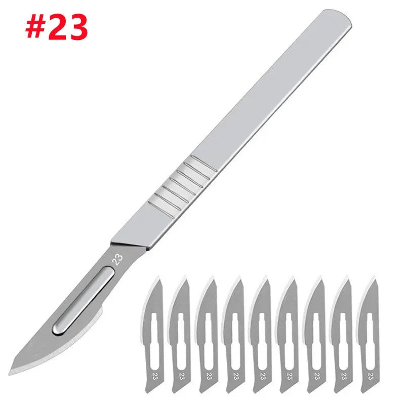 11 23 Carbon Steel Carving Metal Scalpel Blades Handle DIY Cutting